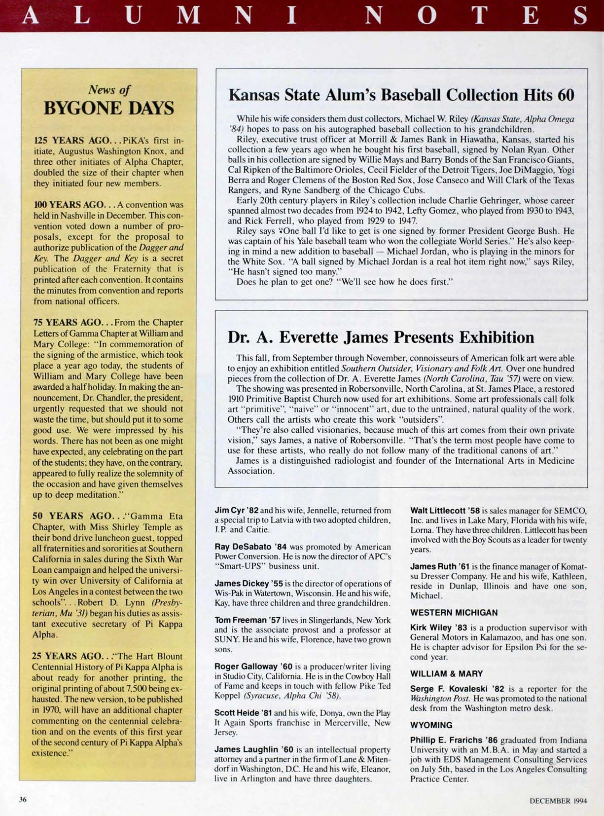 News of Bygone Days, December 1994